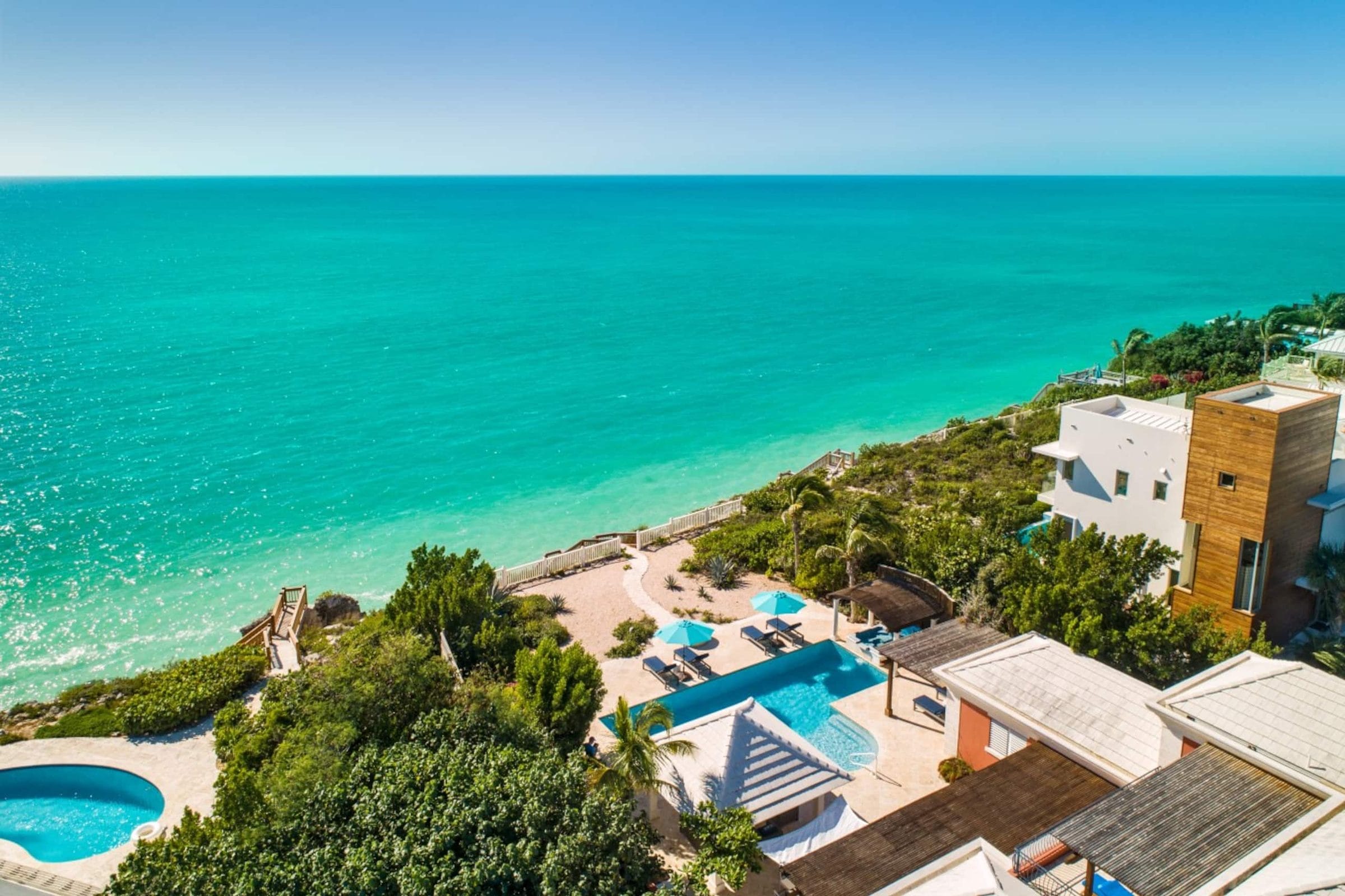 Villa La Percha, the DirectStay founders' villa on Chalk Sound, presented as a direct-booking property